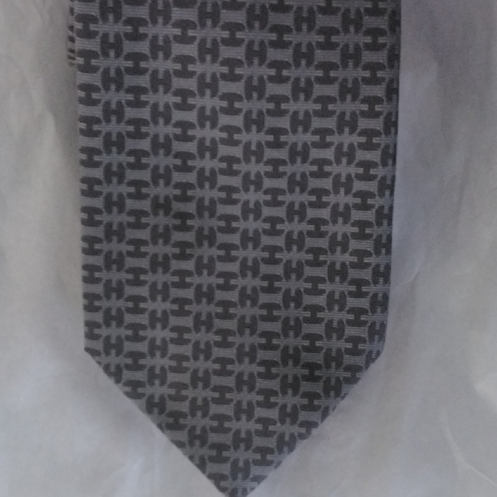 Hermes Grey Patterned Necktie